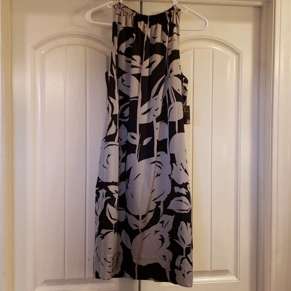 Ann Taylor black and silver cocktail dress size 6